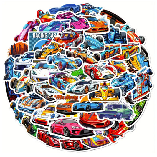 Racing Sports Car Stickers - 50 Pieces