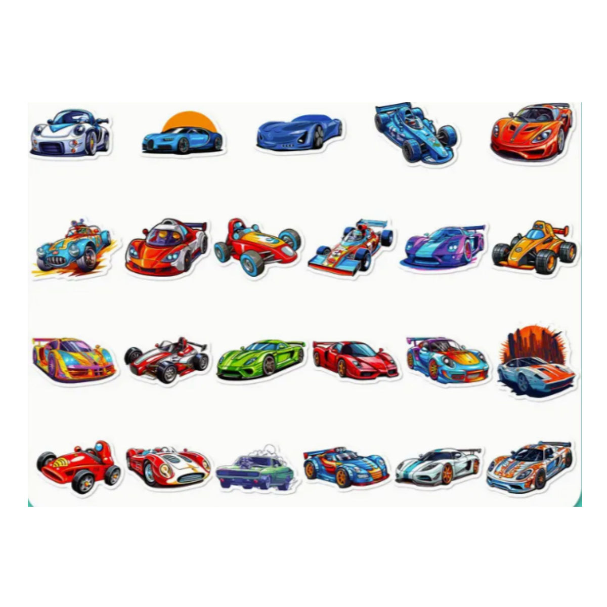 Racing Sports Car Stickers - 50 Pieces