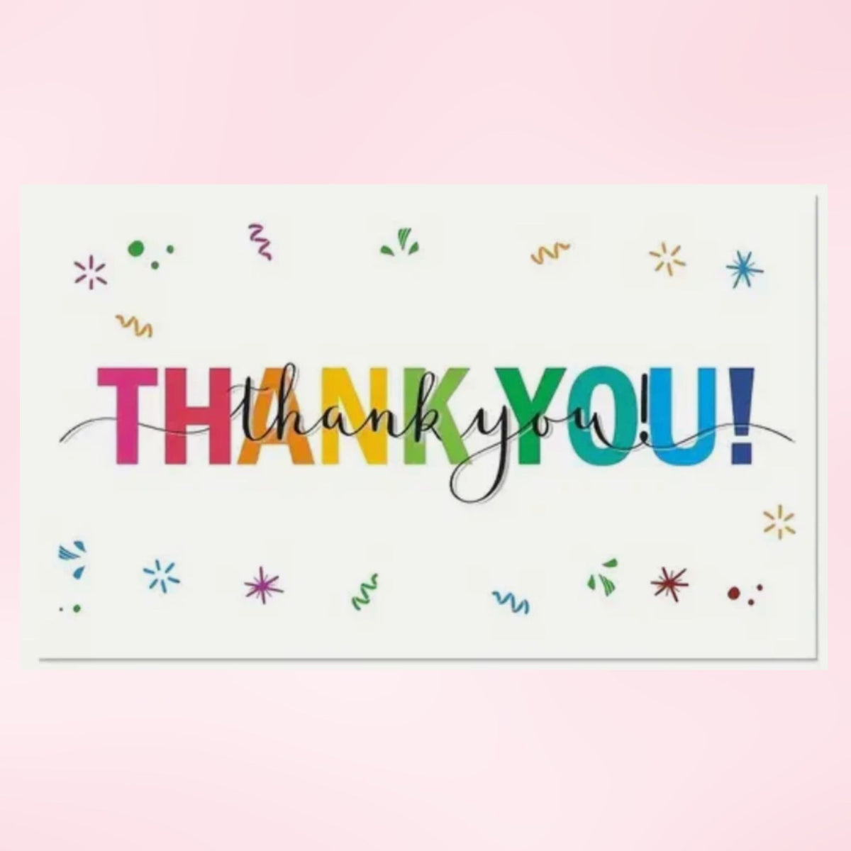 Colourful Thank You Gift Cards - Set of 25