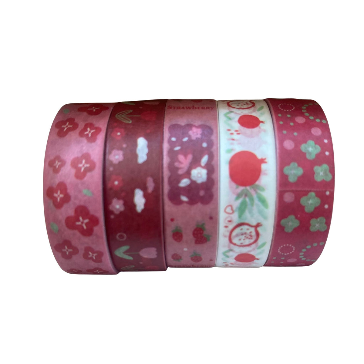 Mini Washi Tape Set Red / Pink - 5 Rolls