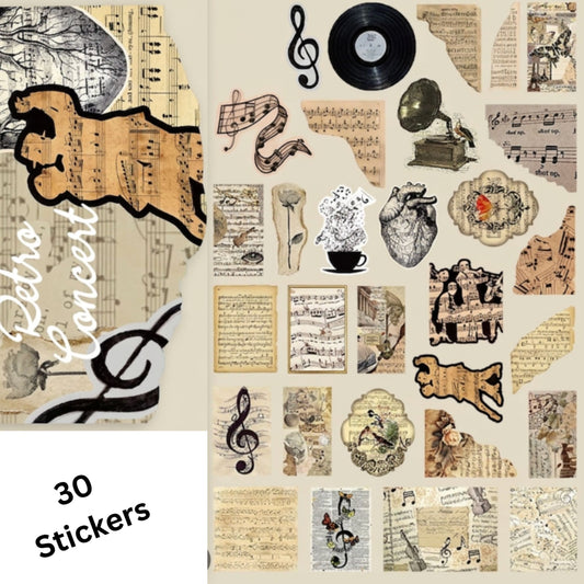 Retro Music Concert Design Stickers