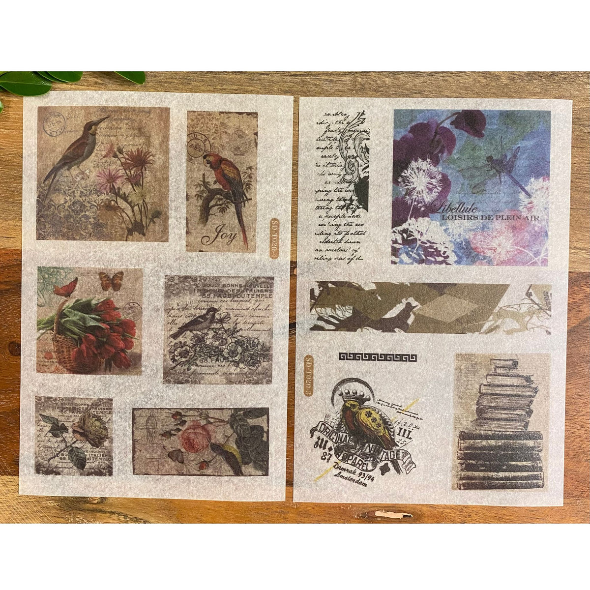 Retro Vintage Washi Stickers - 6 Sheets