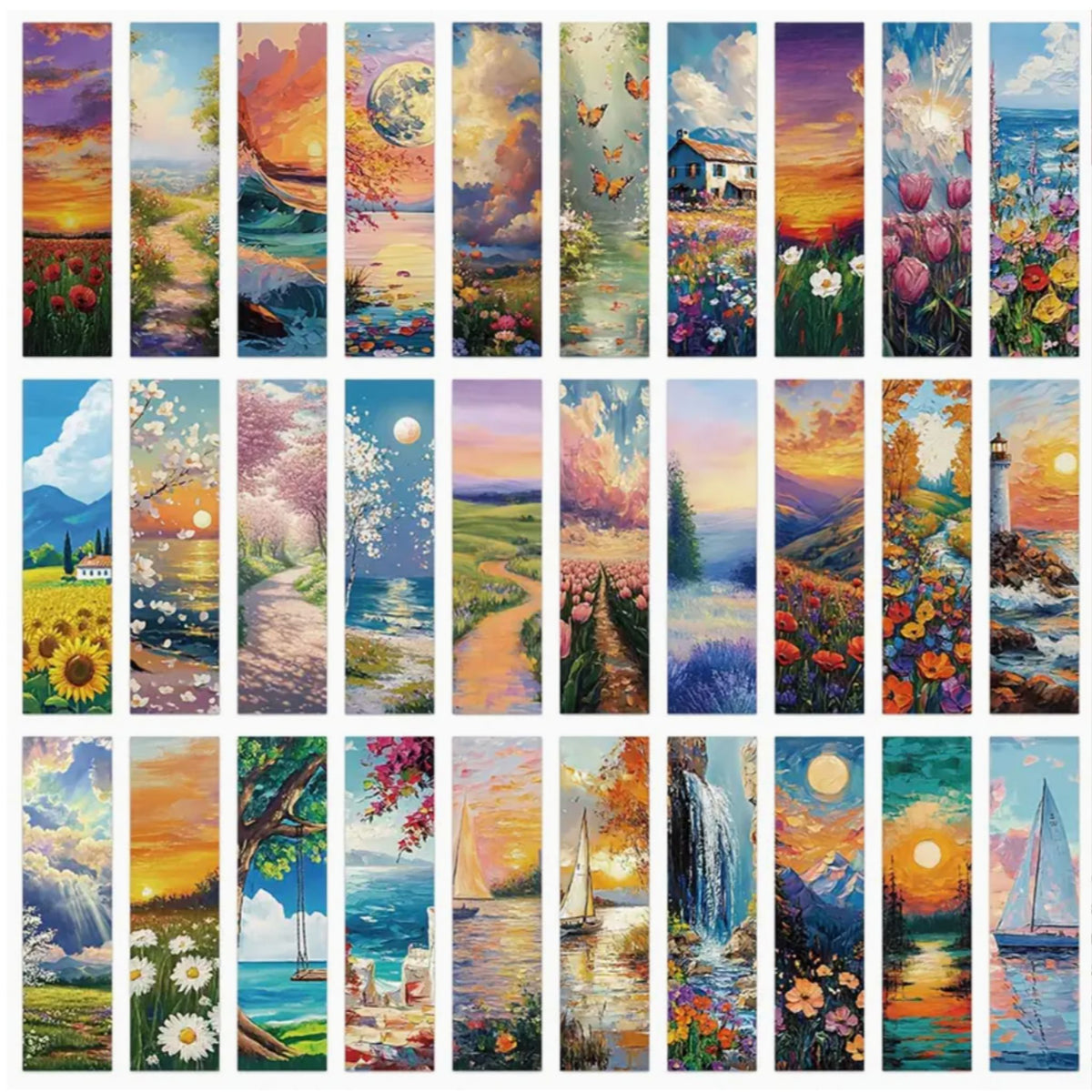 Romantic Scenery Bookmarks - Set of 5