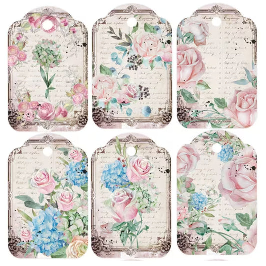 Vintage Rose Gift Card Tags - Set of 12
