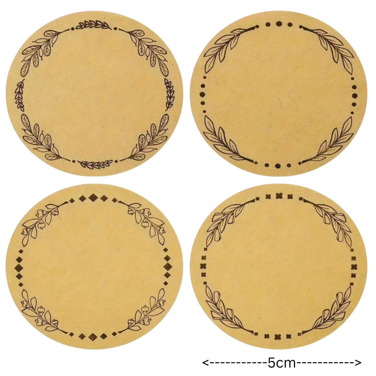 Round Kraft Sticker Labels - 30 Pieces