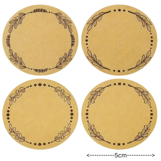 Round Kraft Sticker Labels - 30 Pieces