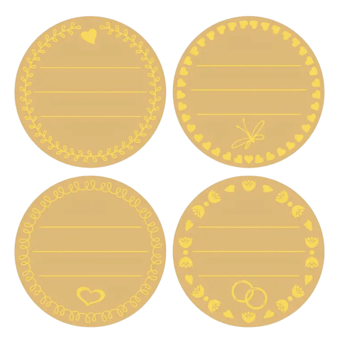 Gold Kraft Sticker Labels - 30 Pieces