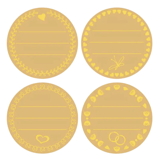 Gold Kraft Sticker Labels - 30 Pieces