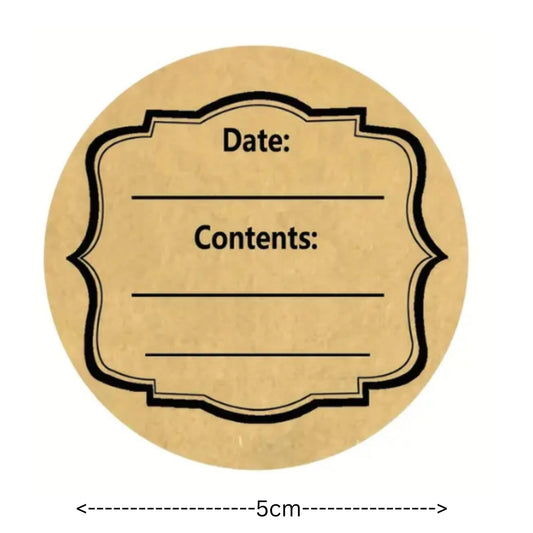 Kraft Contents Sticker Labels - 30 Pieces