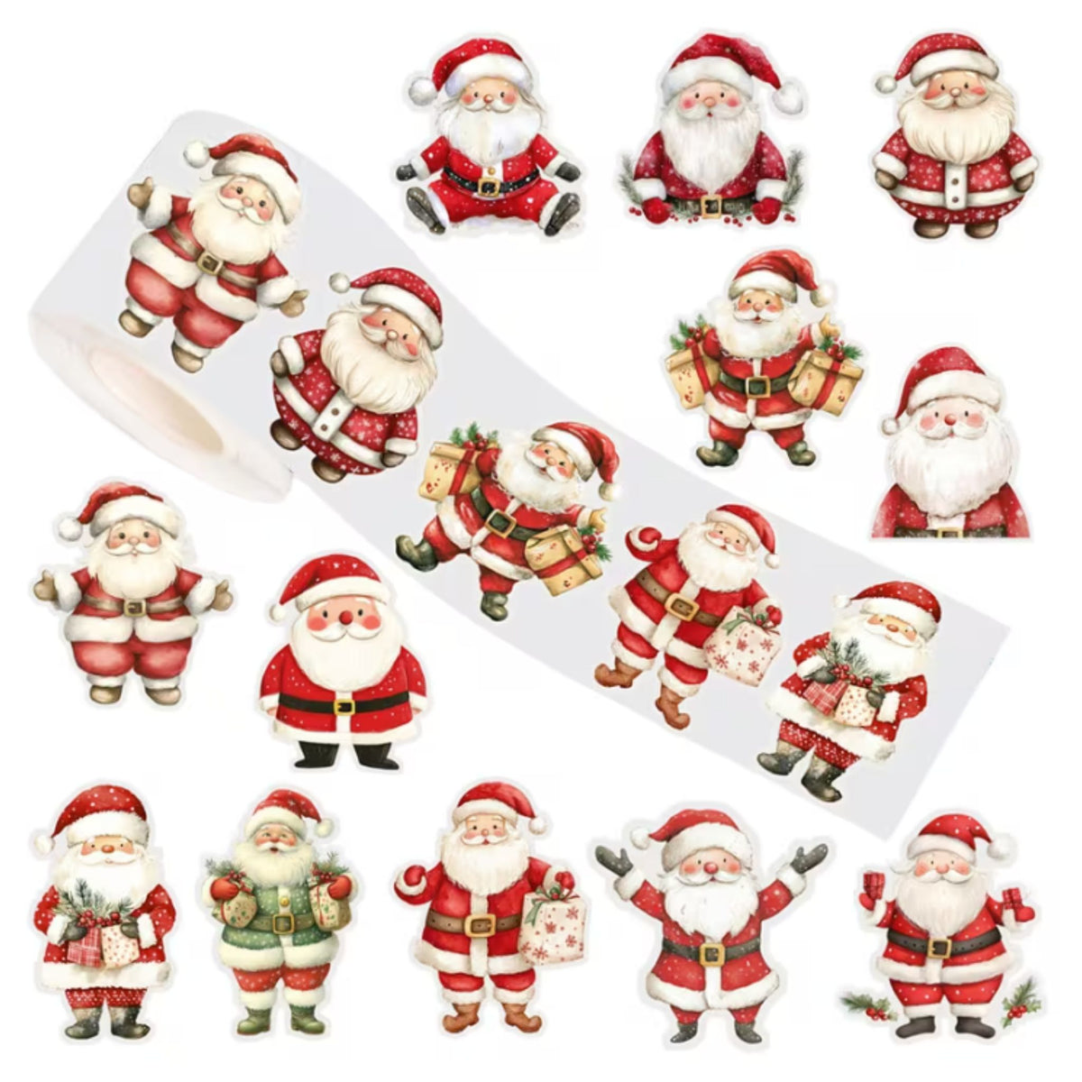 Santa Christmas Stickers - 100 Pieces