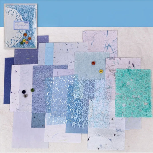 Mixed Material Scrapbooking Paper Pack Blue