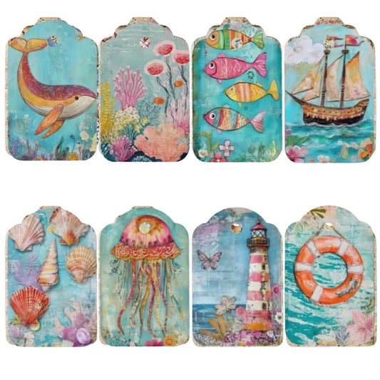 Sea Animal Ocean Gift Card Tags - Set of 12