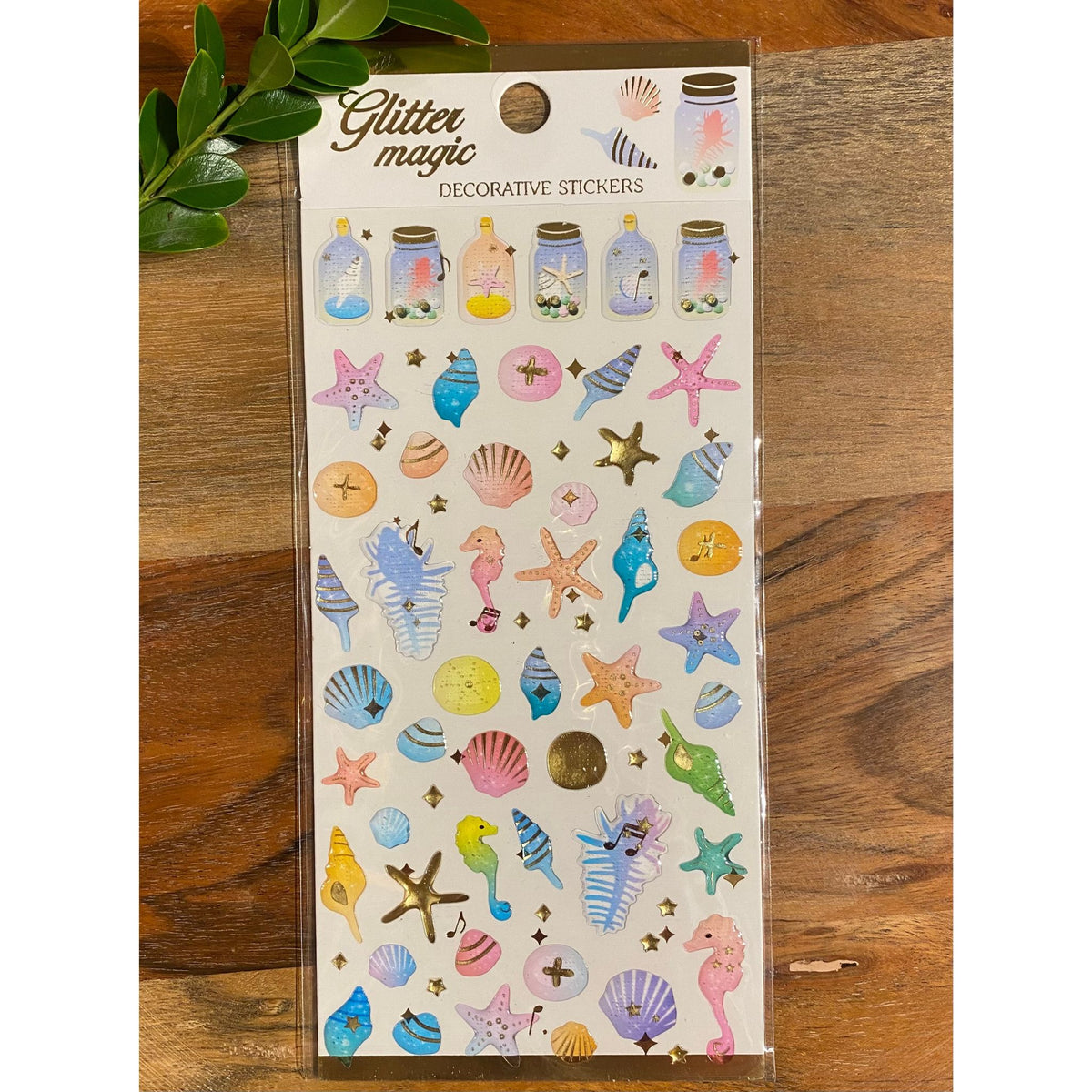Sea Shell 3D Crystal Puffy Sticker Sheet