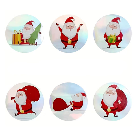 Santa Laser Christmas Stickers - 100 Pieces