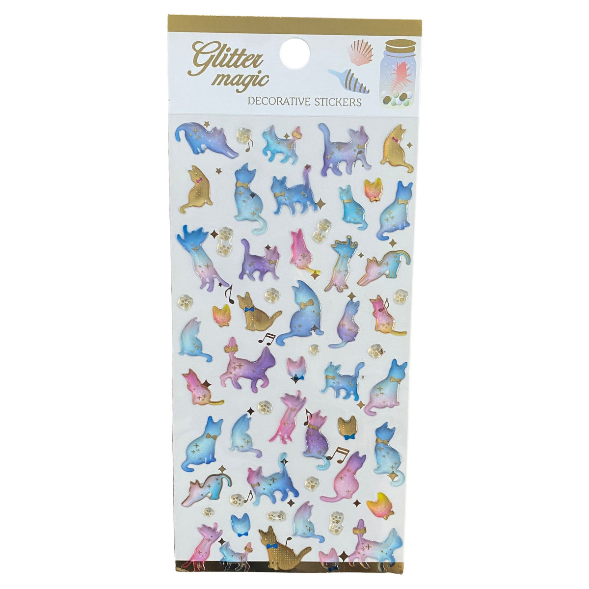 Cat 3D Crystal Puffy Sticker Sheet