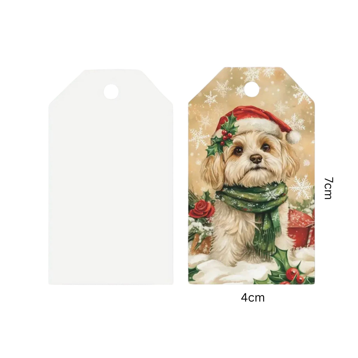 Dog Design Christmas Gift Card Tags - Set of 10
