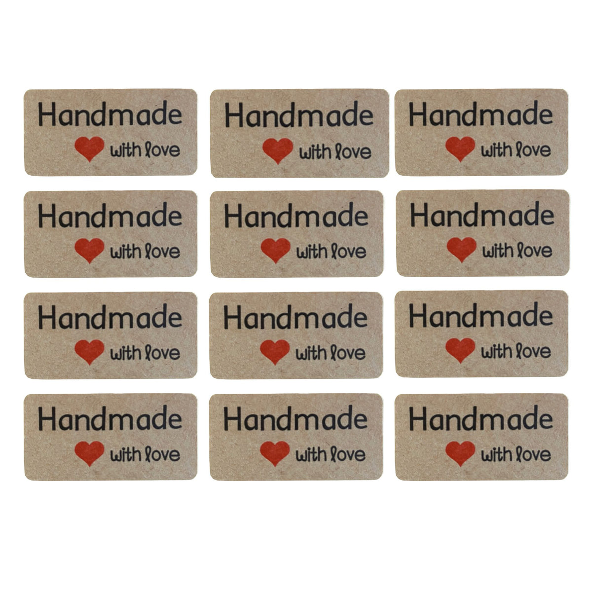 Small Kraft Handmade Stickers - 36 Pieces