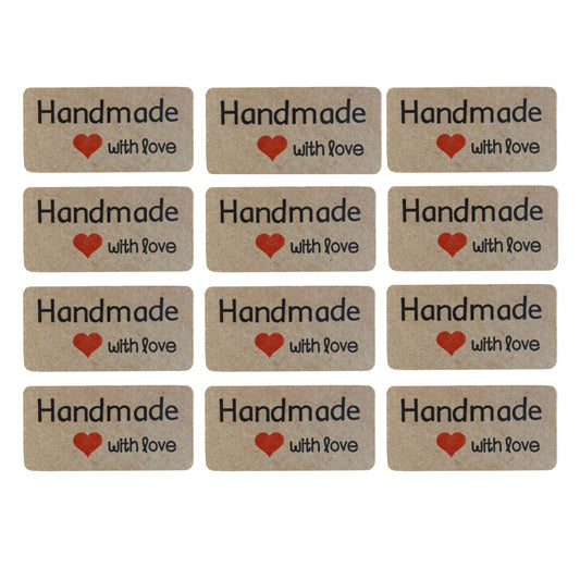 Small Kraft Handmade Stickers - 36 Pieces