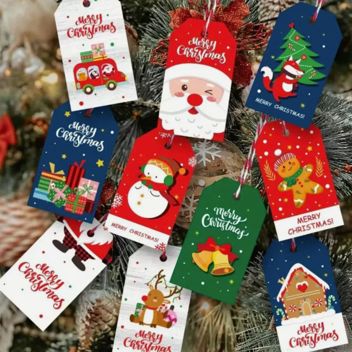 Christmas Gift Card Tags - Set of 10