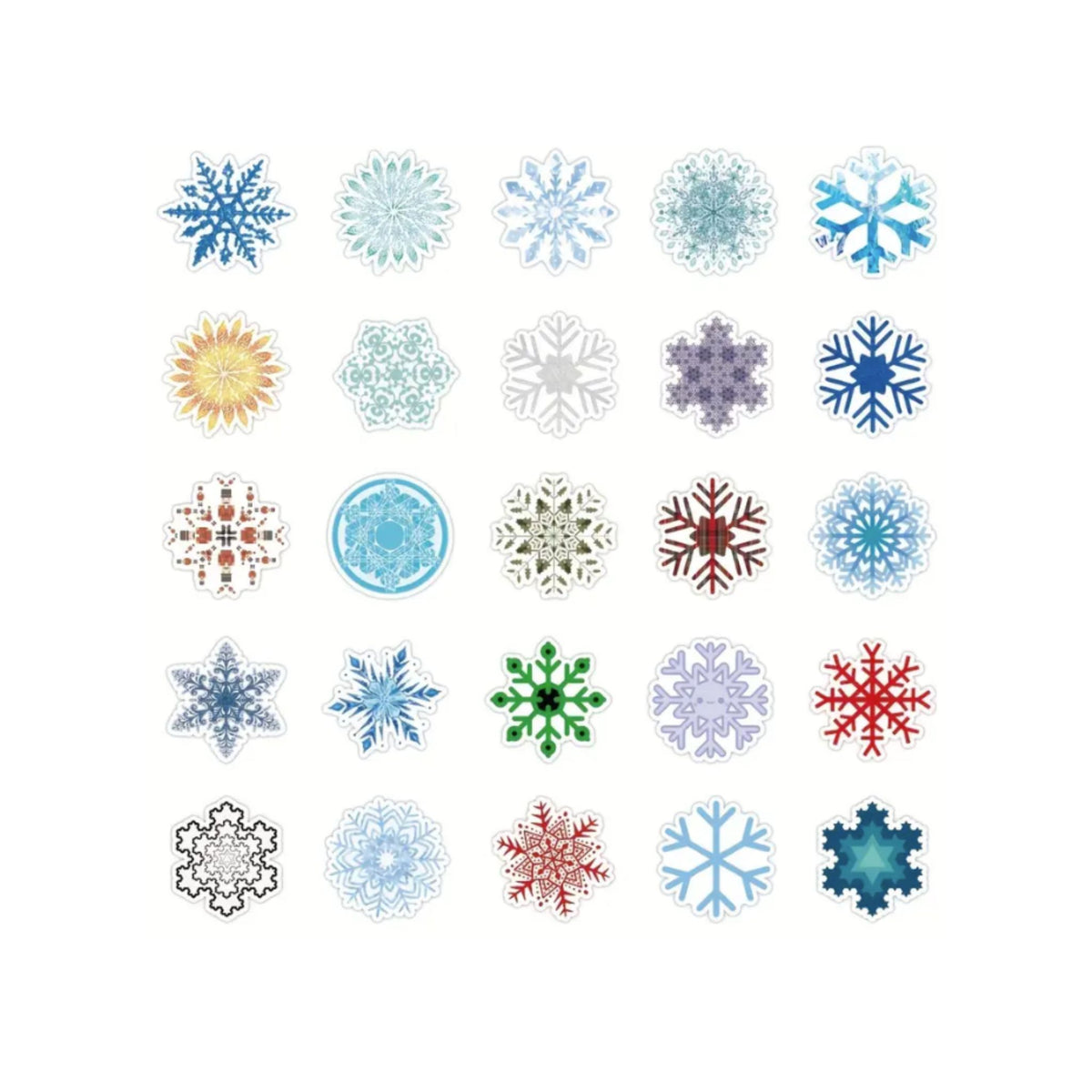 Snowflake Stickers - 50 Pieces