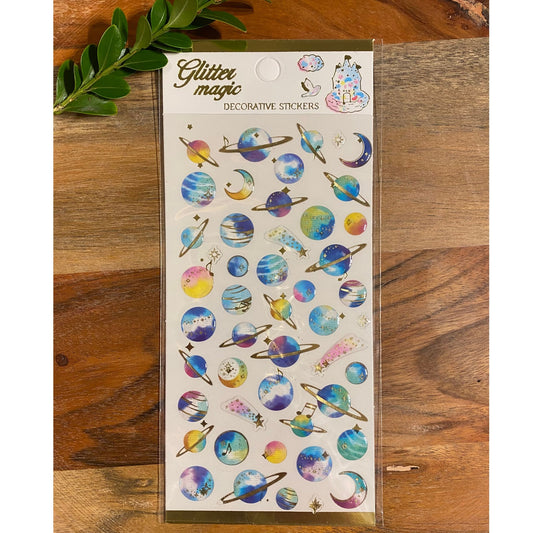 Planet 3D Crystal Puffy Sticker Sheet