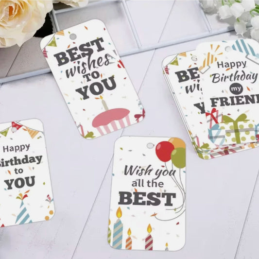 Happy Birthday Gift Card Tags - Set of 10