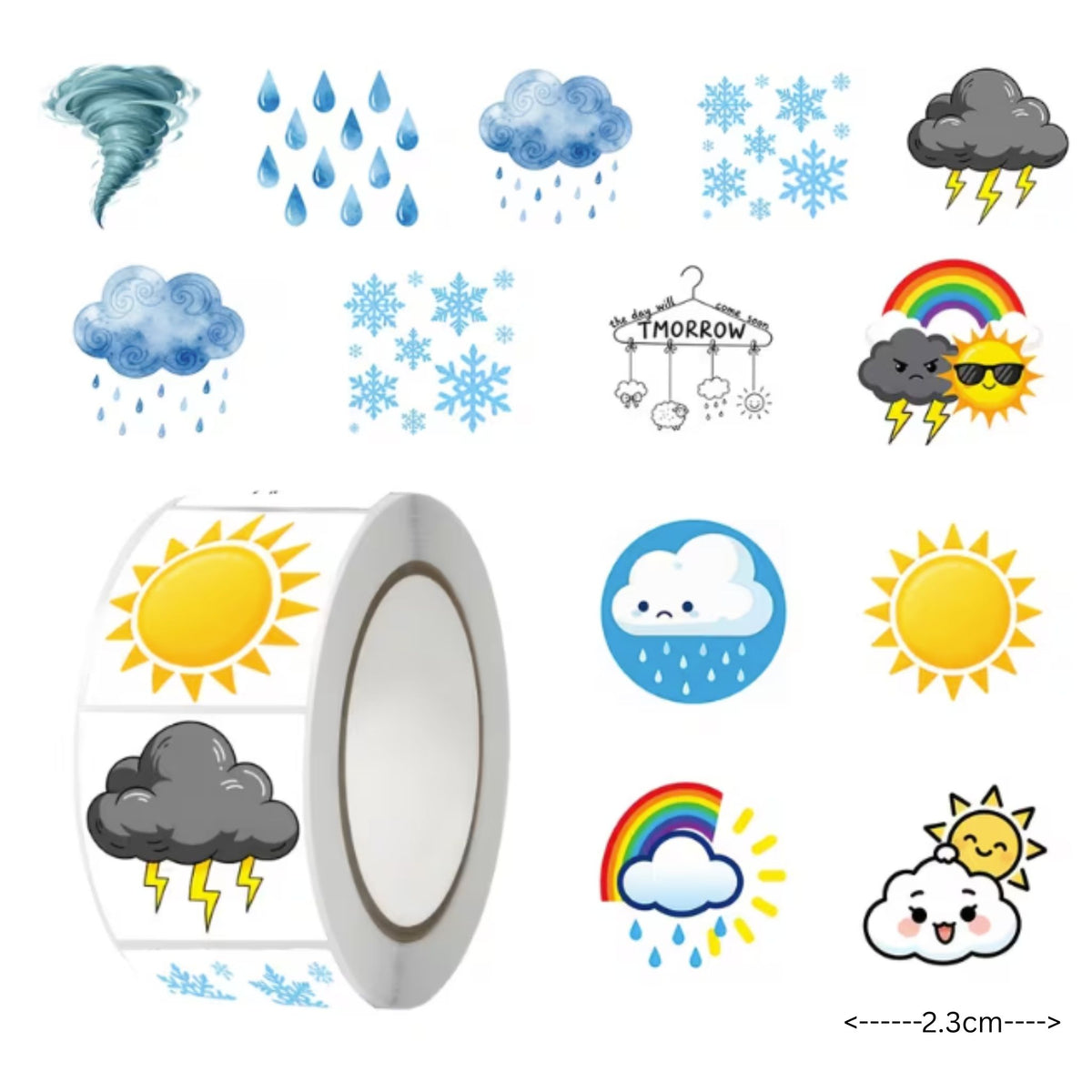 Weather Theme Stickers - 100 Pieces