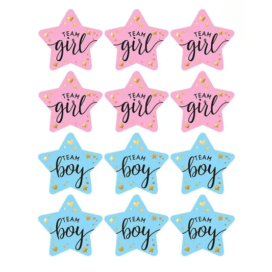 Gender Reveal Stickers #1 - 24 Pieces
