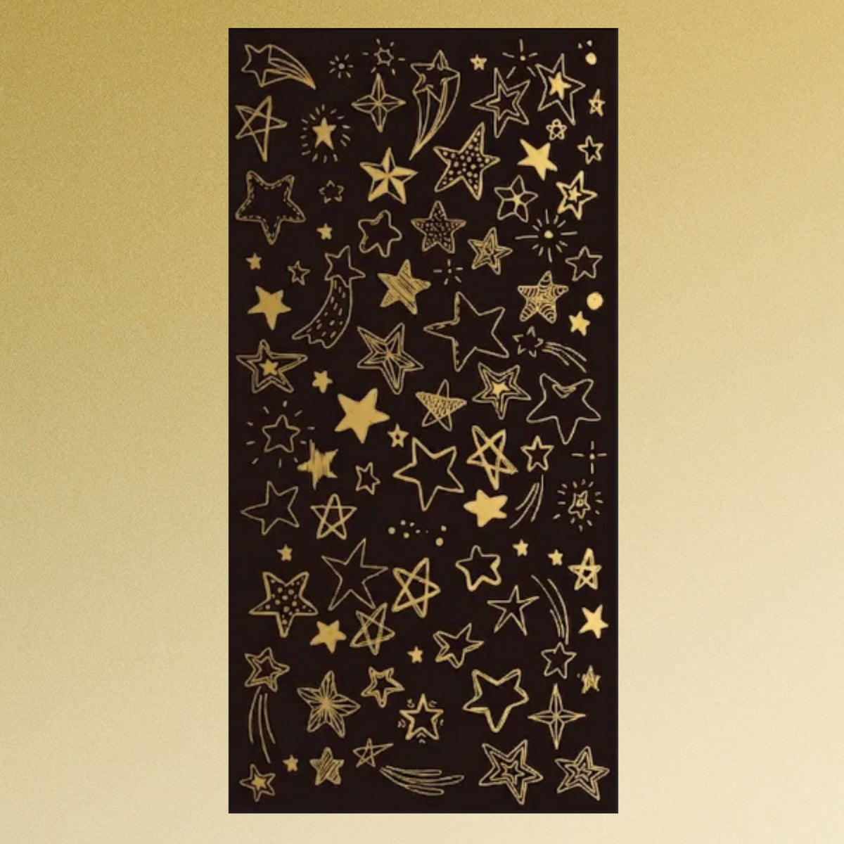 Star Design Gold Stamping Transparent Stickers