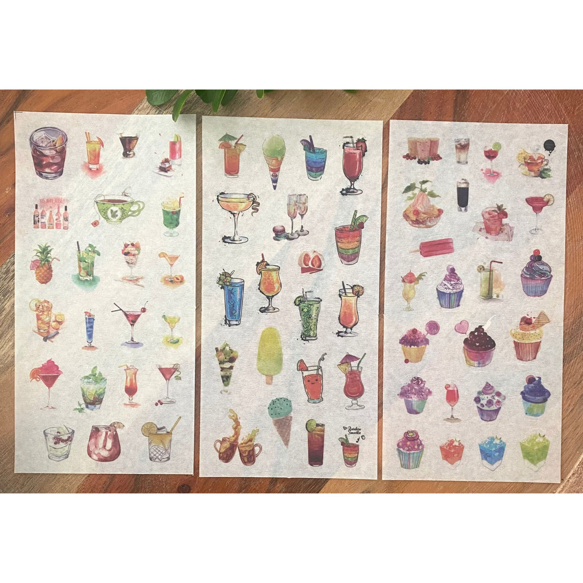 Summer Drinks Washi Stickers - 6 Sheets