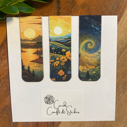 Sunset Landscape Scenery Magnetic Bookmarks #2 - Set of 3