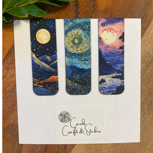Sunset Landscape Scenery Magnetic Bookmarks #3 - Set of 3