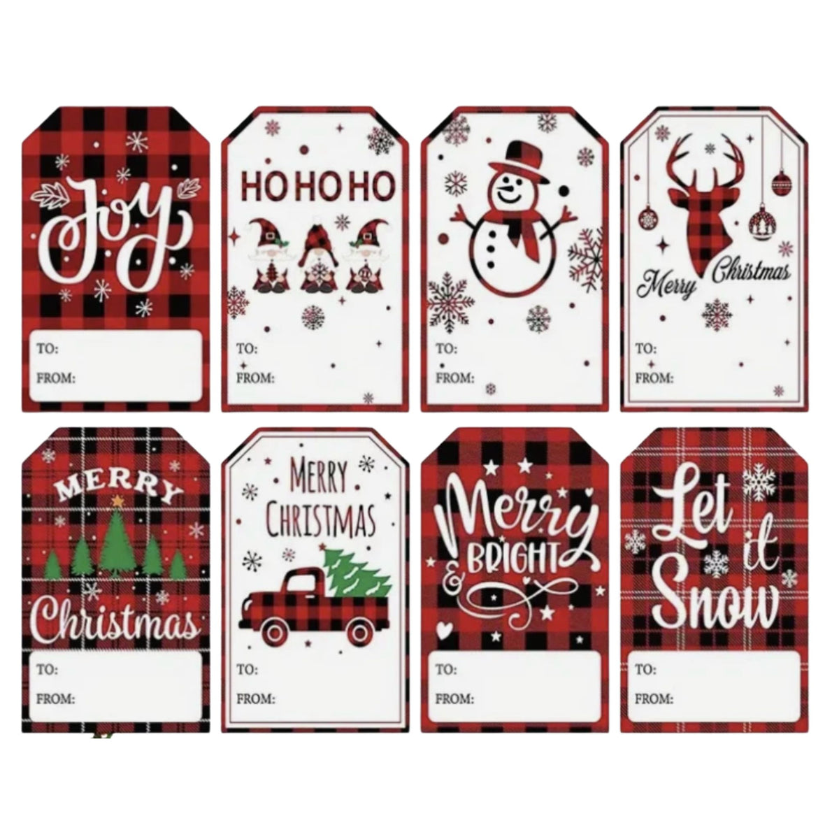 Red & White Christmas Gift Stickers Present Labels - 30 Pieces