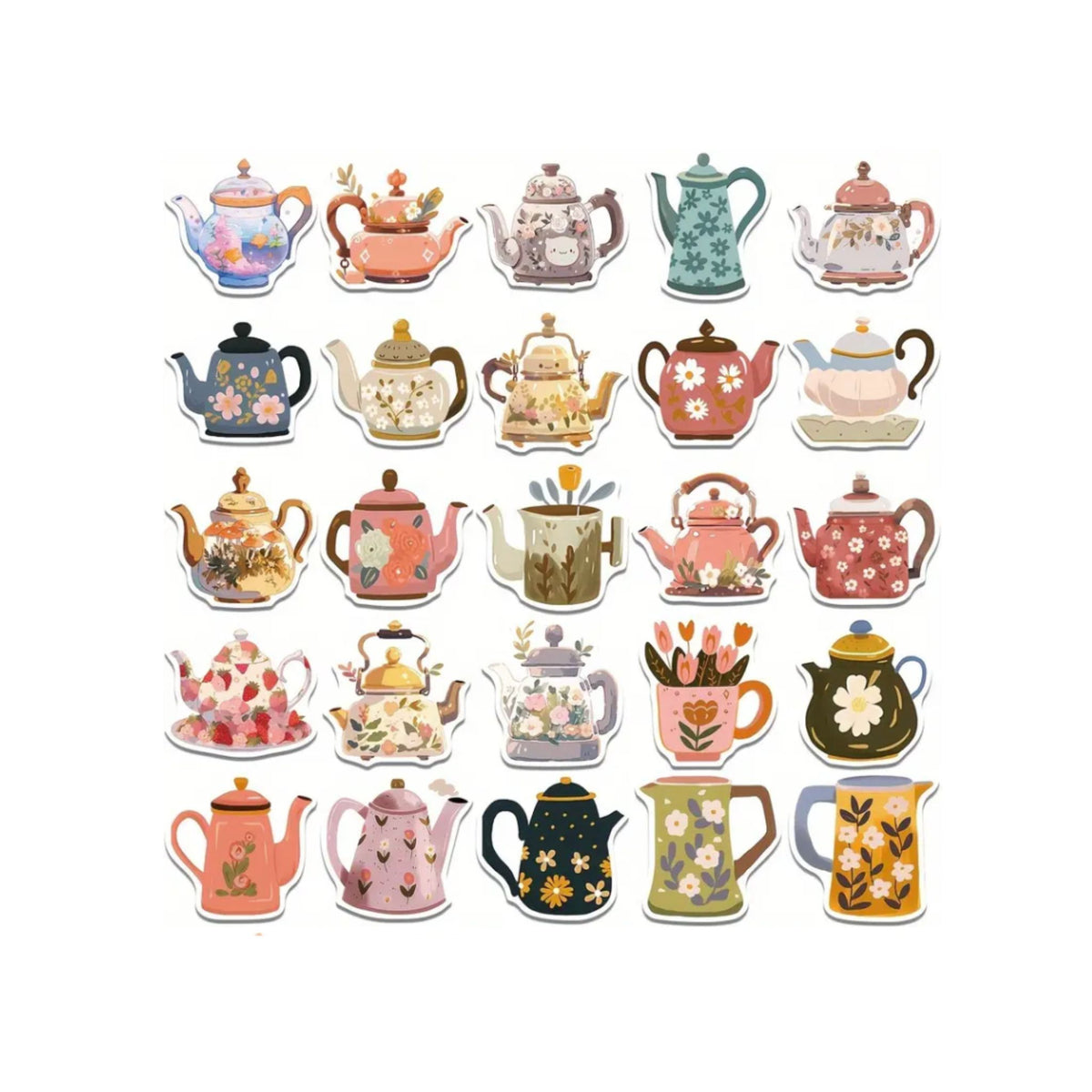 Tea Pot Stickers - 50 Pieces