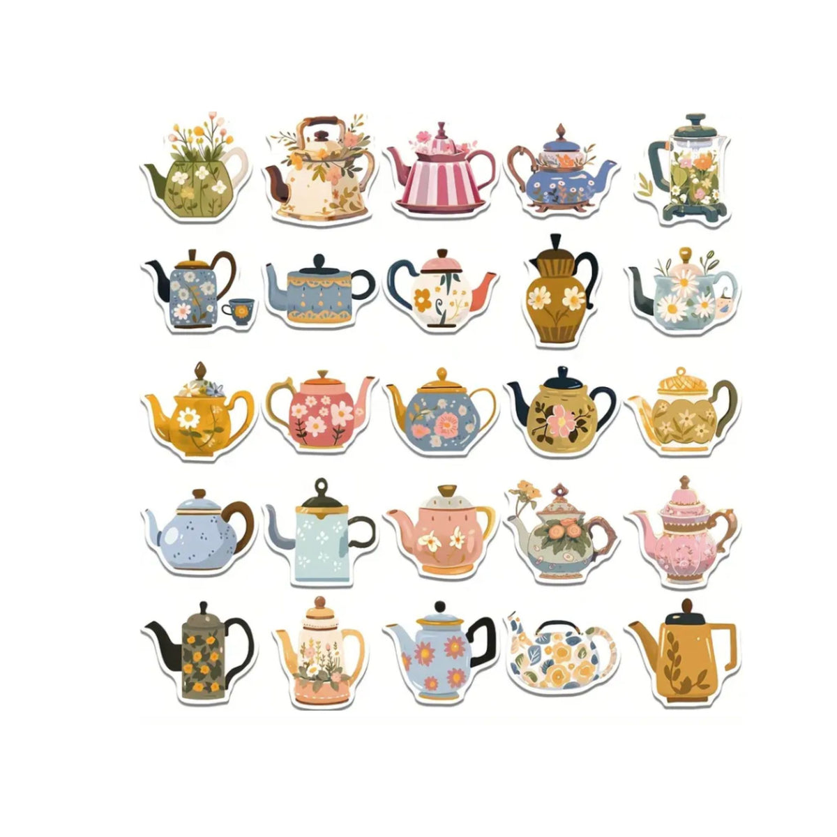 Tea Pot Stickers - 50 Pieces