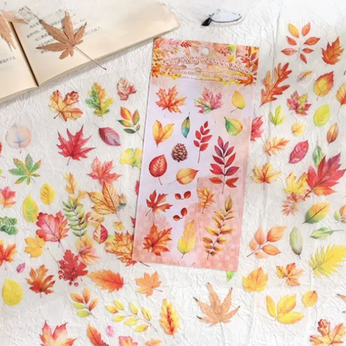 Autumn Leaf Transparent PET Stickers - 6 Sheets