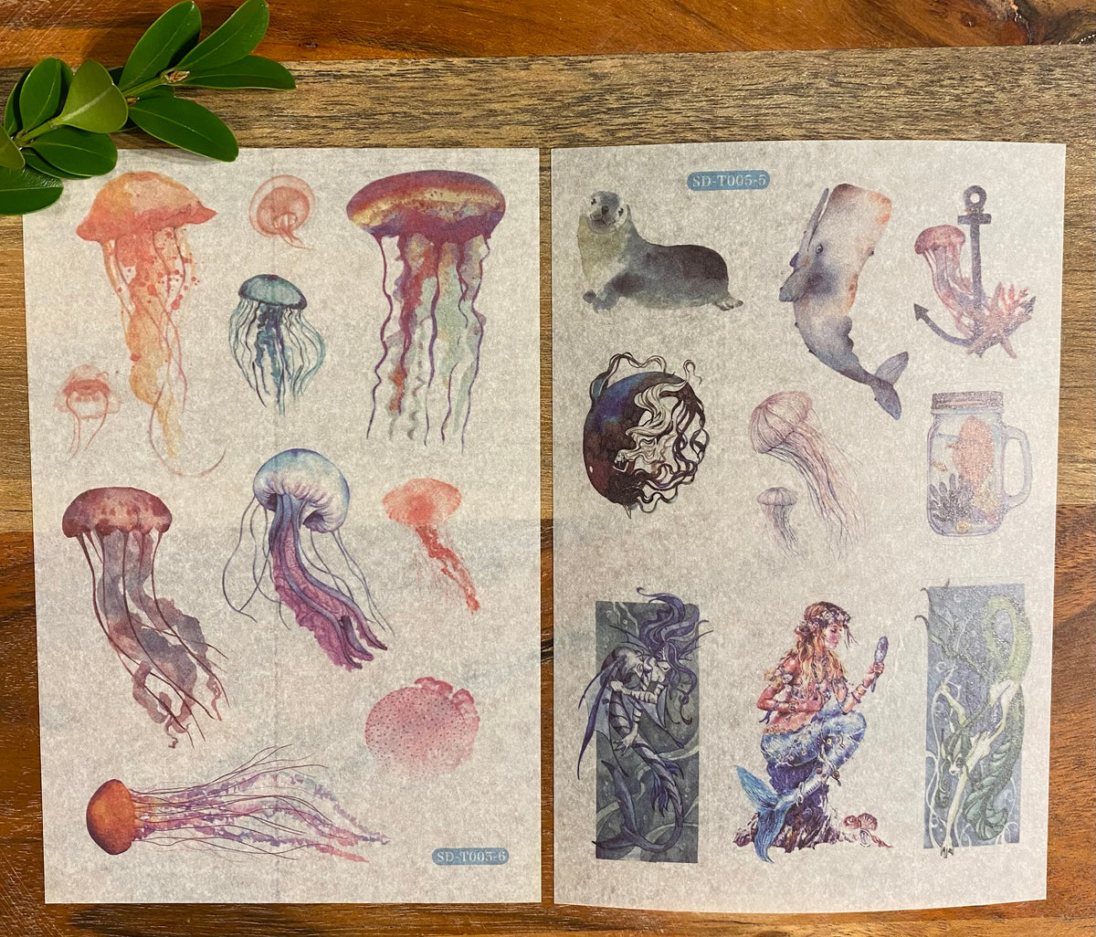 Ocean Sea Shell Washi Stickers - 6 Sheets