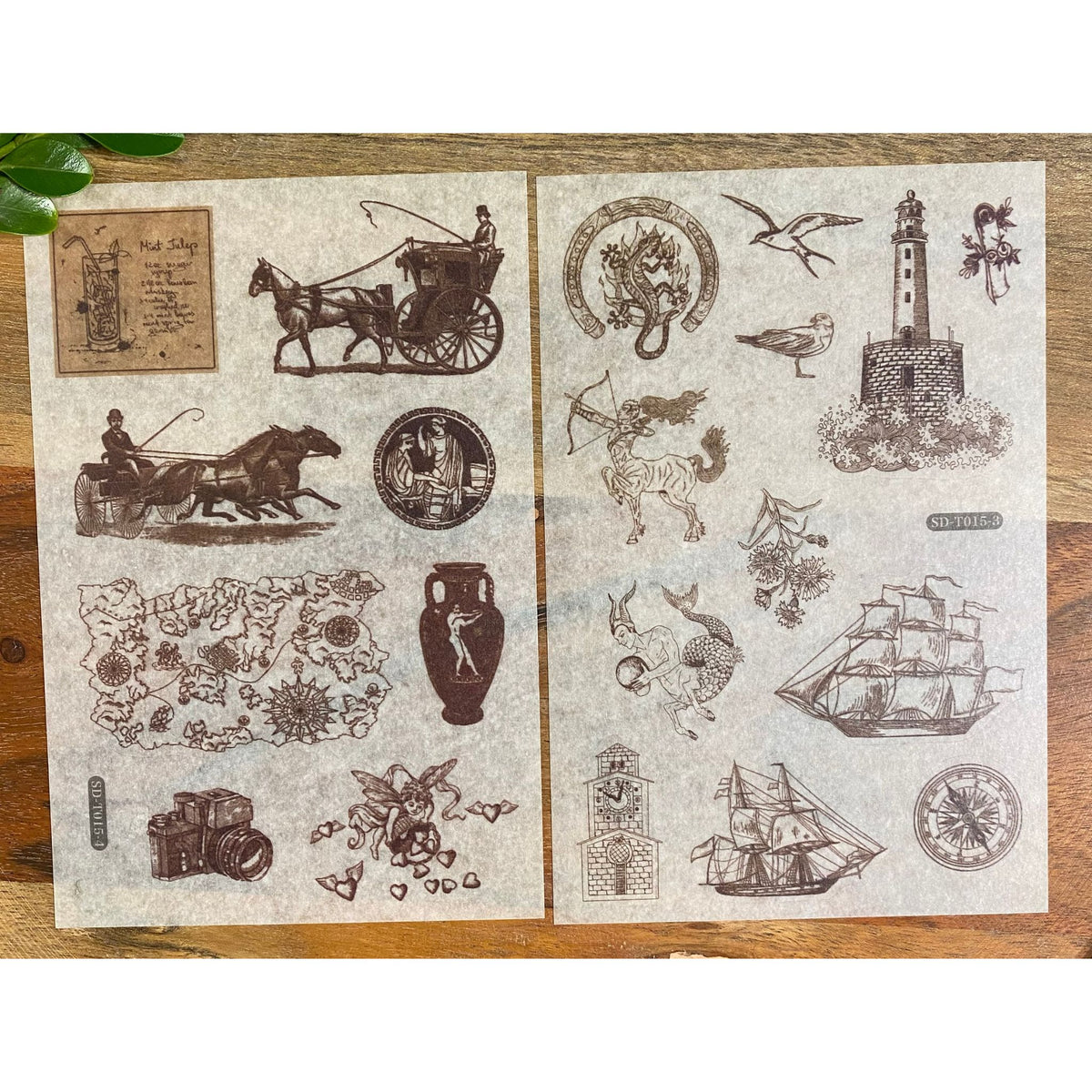 Vintage Architecture Washi Stickers - 6 Sheets