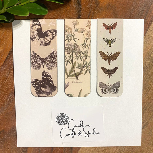 Vintage Botanical Magnetic Bookmarks #2 - Set of 3