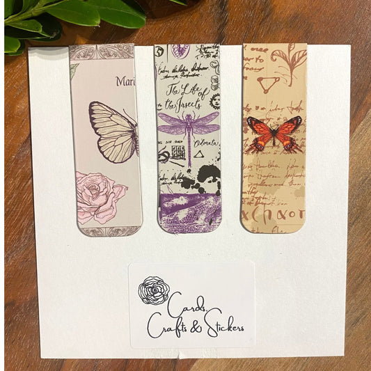 Vintage Botanical Magnetic Bookmarks #3 - Set of 3