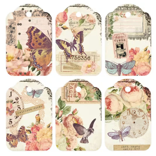 Vintage Butterfly Gift Card Tags - Set of 12