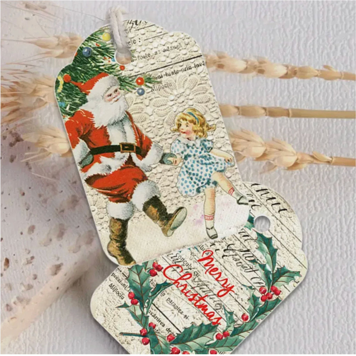 Vintage Christmas Gift Card Tags - Set of 12
