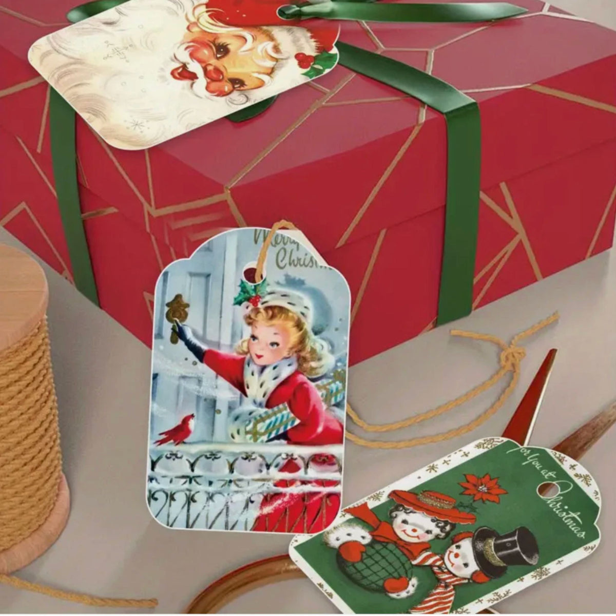 Vintage Christmas Gift Card Tags - Set of 12