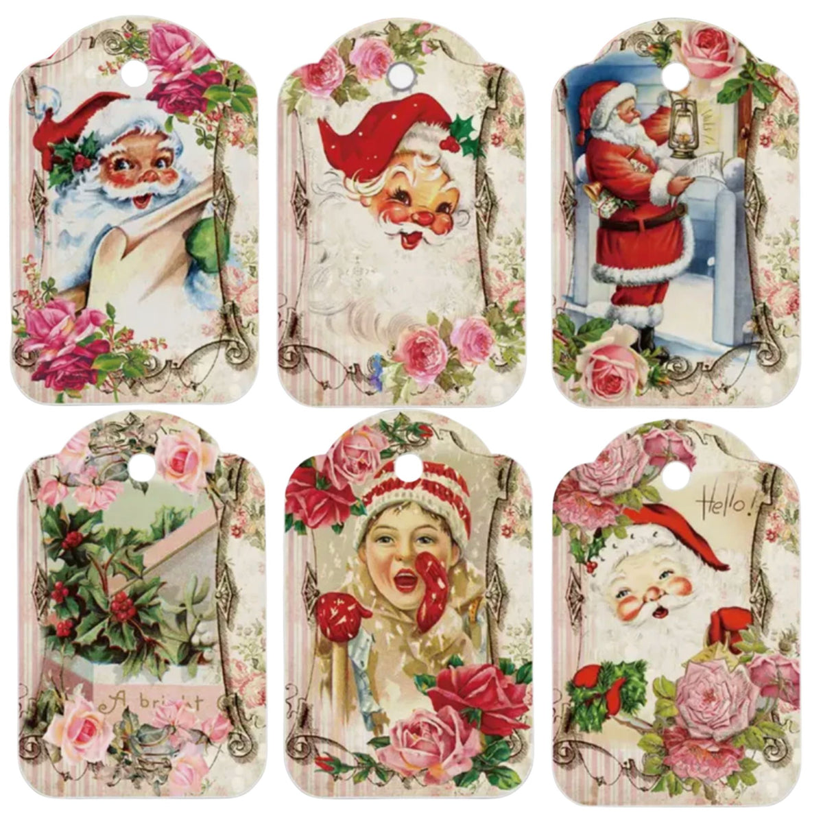 Vintage Christmas Gift Card Tags - Set of 12
