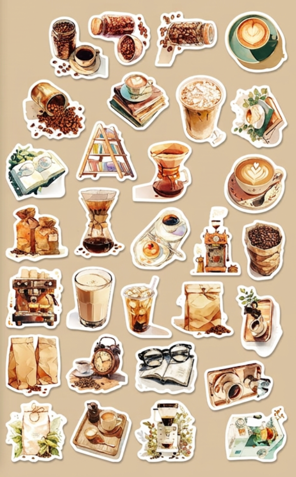 Vintage Coffee Design Stickers