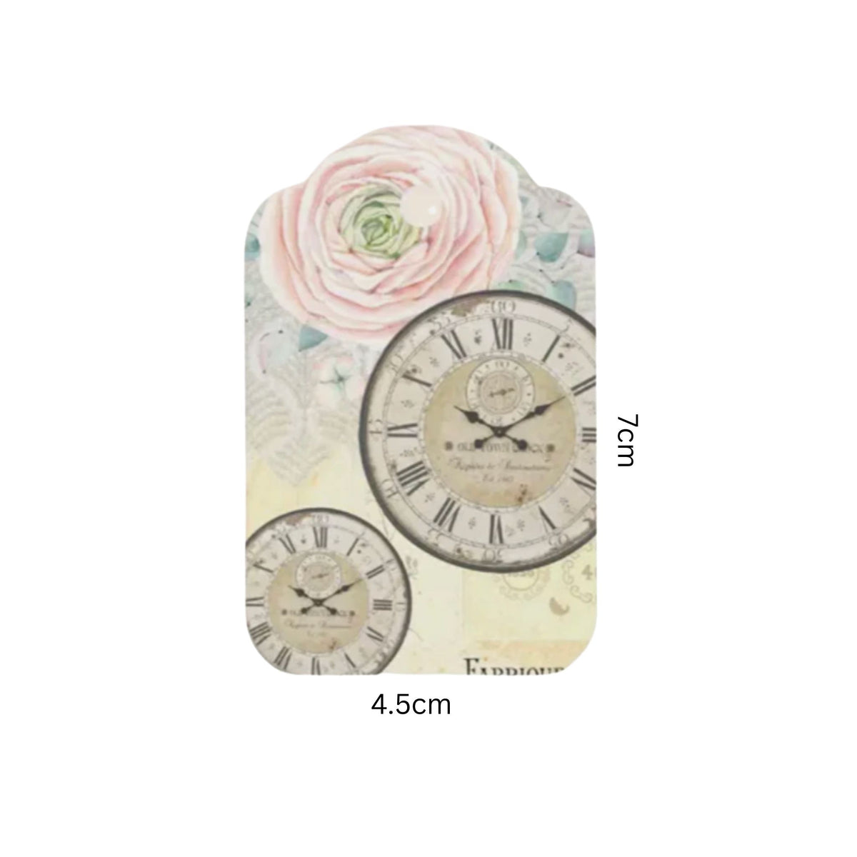 Flower Clock Gift Card Tags - Set of 12