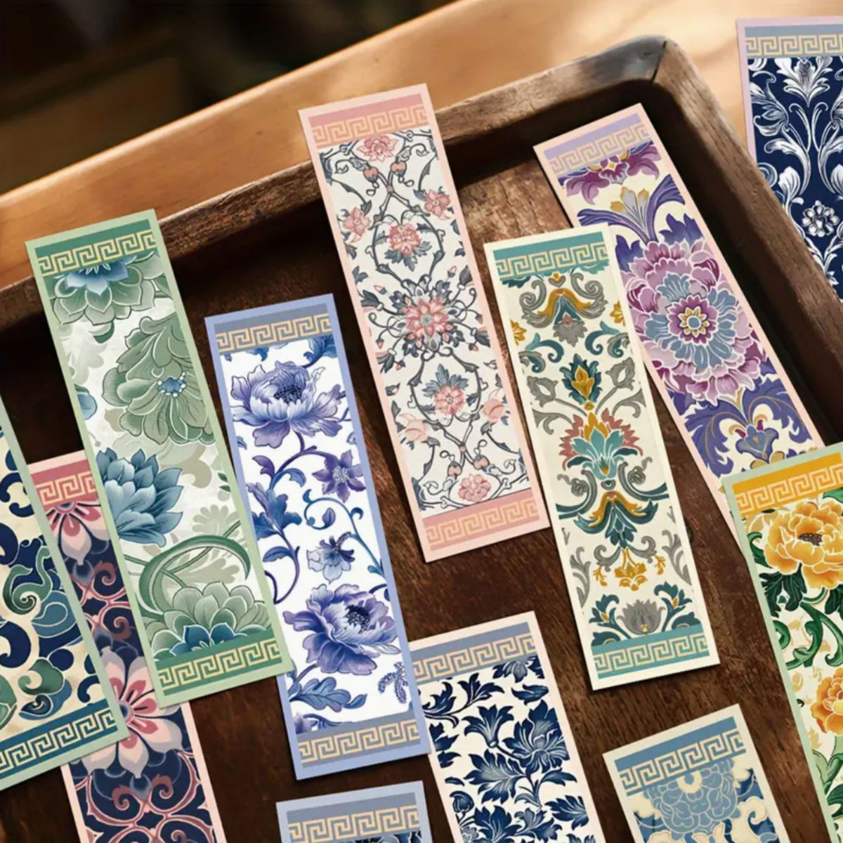 Vintage Floral Design Bookmarks - Set of 5