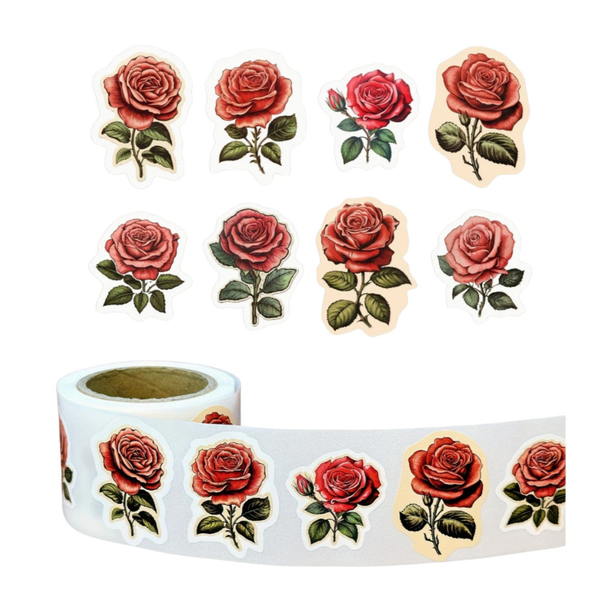 Vintage Rose Stickers #1 - 50 Pieces