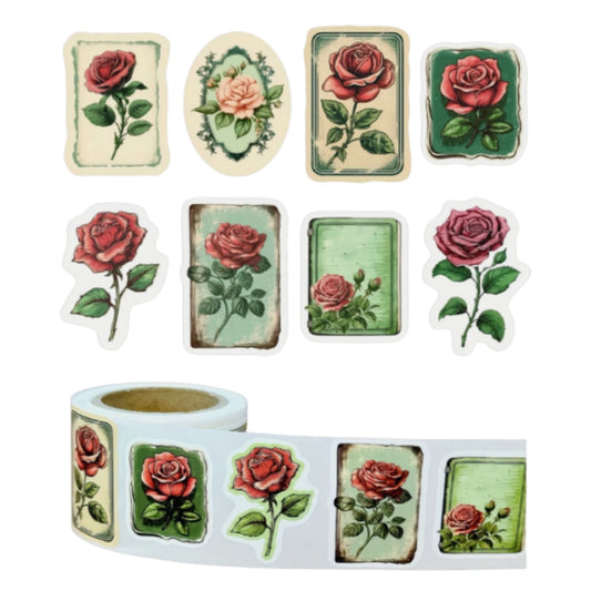 Vintage Rose Stickers #3 - 50 Pieces