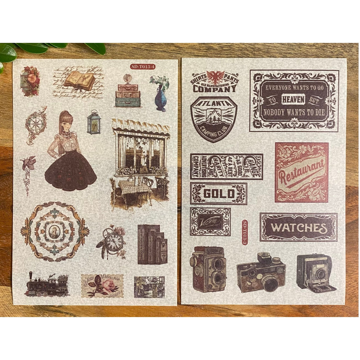 Vintage Washi Stickers - 6 Sheets